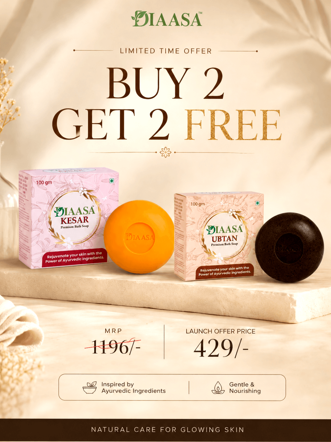 KESAR + UBTAN SOAP(Buy 2 Get 2 Free)